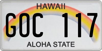 HI license plate GOC117