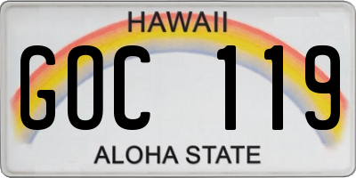 HI license plate GOC119