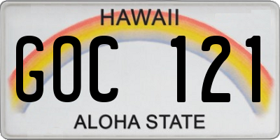 HI license plate GOC121