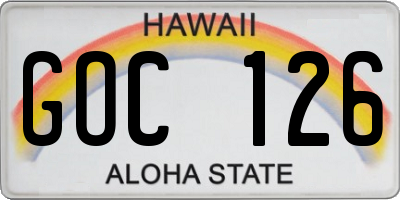 HI license plate GOC126