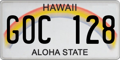 HI license plate GOC128