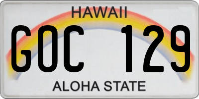 HI license plate GOC129