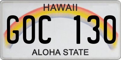 HI license plate GOC130