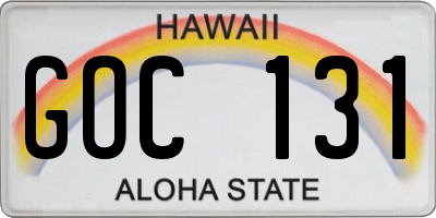 HI license plate GOC131