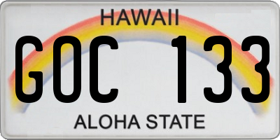 HI license plate GOC133