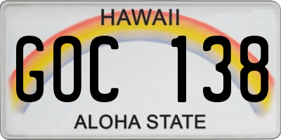 HI license plate GOC138