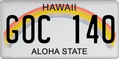 HI license plate GOC140