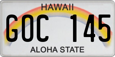 HI license plate GOC145