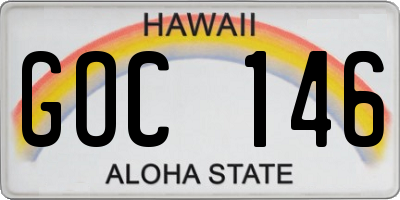 HI license plate GOC146