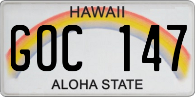 HI license plate GOC147