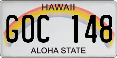 HI license plate GOC148