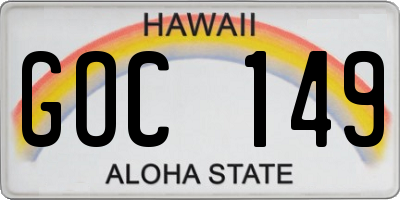 HI license plate GOC149