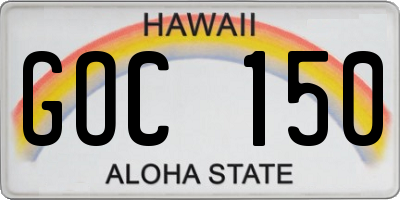 HI license plate GOC150