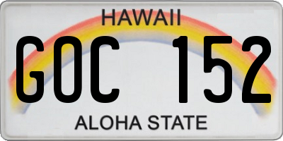 HI license plate GOC152