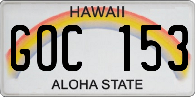 HI license plate GOC153