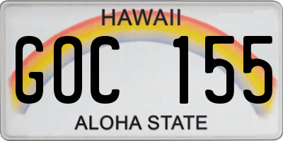 HI license plate GOC155