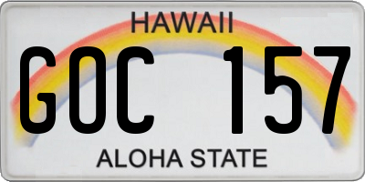 HI license plate GOC157