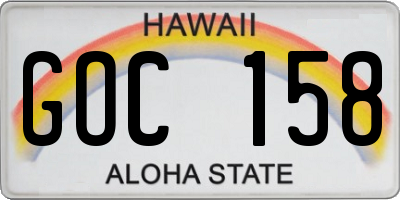 HI license plate GOC158