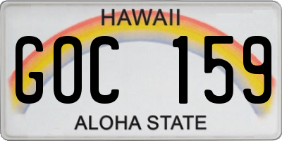 HI license plate GOC159