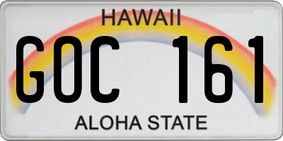 HI license plate GOC161