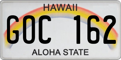 HI license plate GOC162