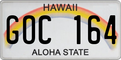 HI license plate GOC164