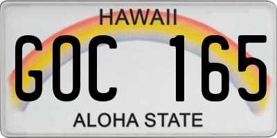 HI license plate GOC165