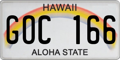 HI license plate GOC166
