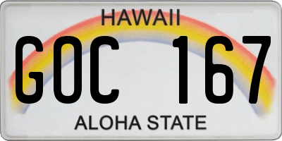 HI license plate GOC167