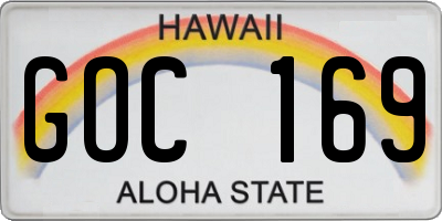 HI license plate GOC169