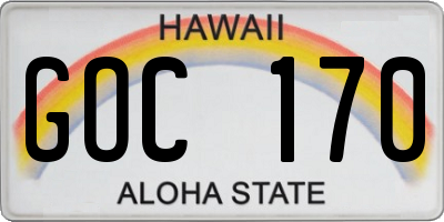 HI license plate GOC170