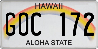 HI license plate GOC172