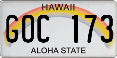HI license plate GOC173