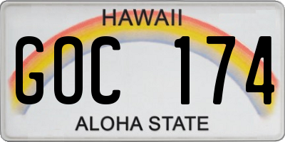 HI license plate GOC174