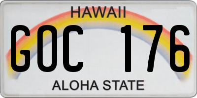 HI license plate GOC176