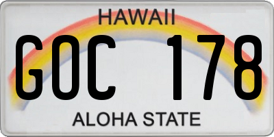 HI license plate GOC178