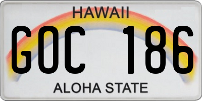 HI license plate GOC186