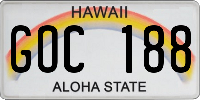 HI license plate GOC188