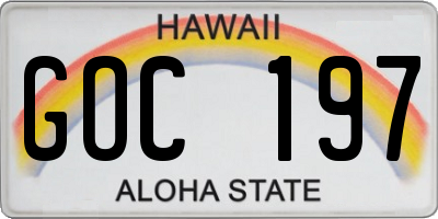 HI license plate GOC197