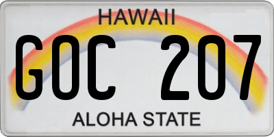 HI license plate GOC207
