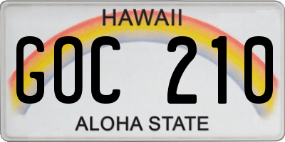 HI license plate GOC210