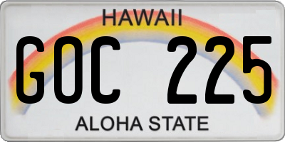 HI license plate GOC225