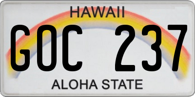 HI license plate GOC237