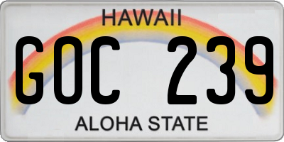 HI license plate GOC239