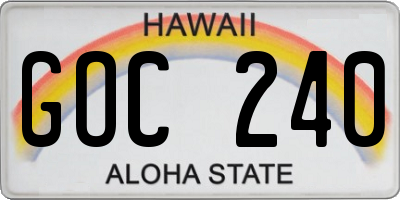 HI license plate GOC240
