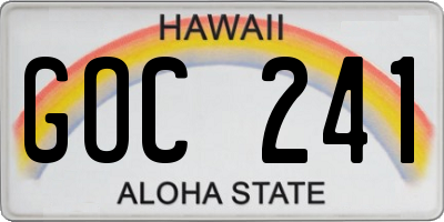 HI license plate GOC241