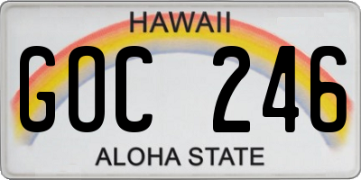 HI license plate GOC246