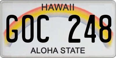 HI license plate GOC248
