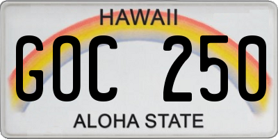 HI license plate GOC250