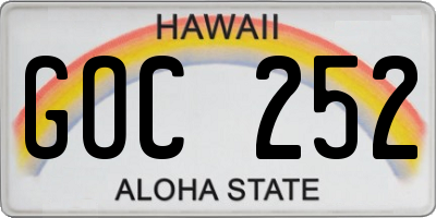 HI license plate GOC252